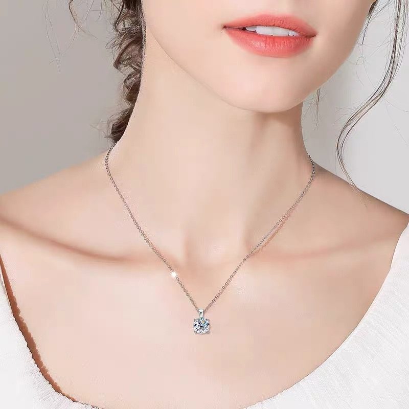 0.5ct Round Brilliant Four-Claw Solitaire Pendant Necklace
