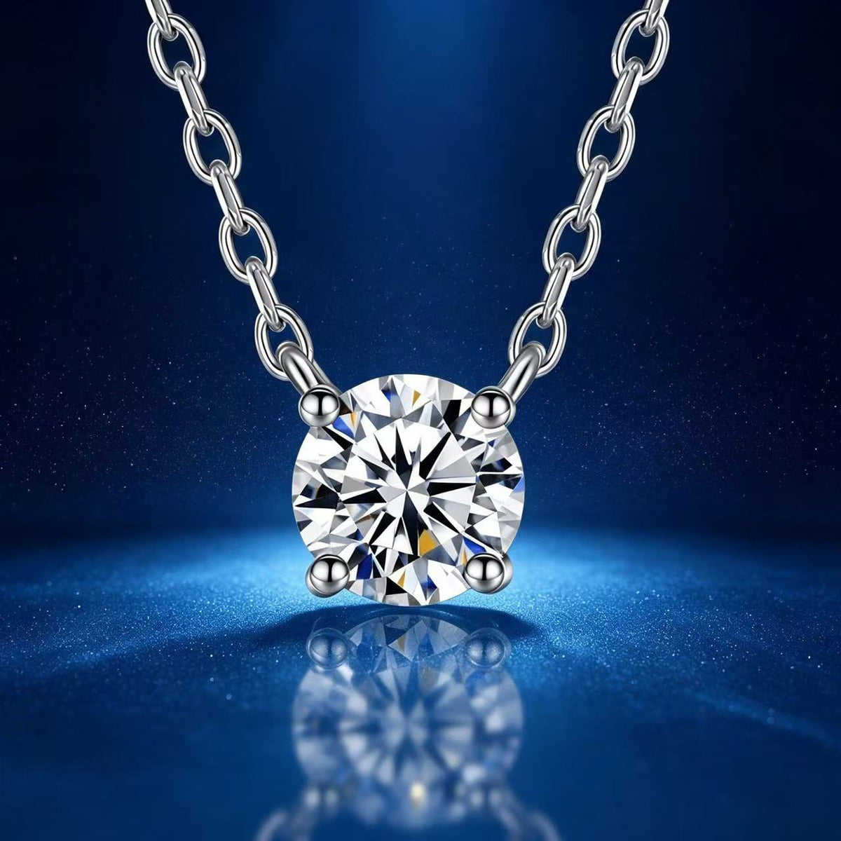 1ct Round Brilliant Slider Solitaire Pendant Necklace