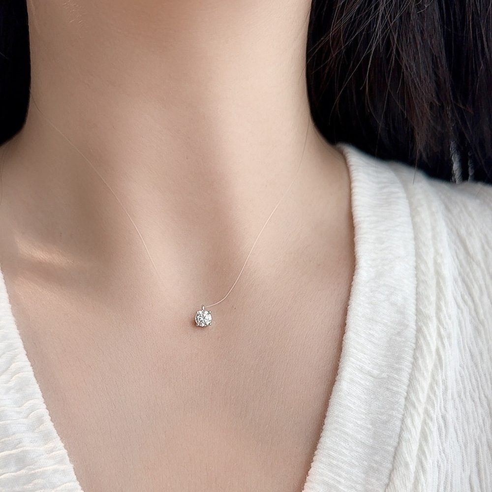 0.5ct Round Brilliant Four-Claw Solitaire Pendant Necklace