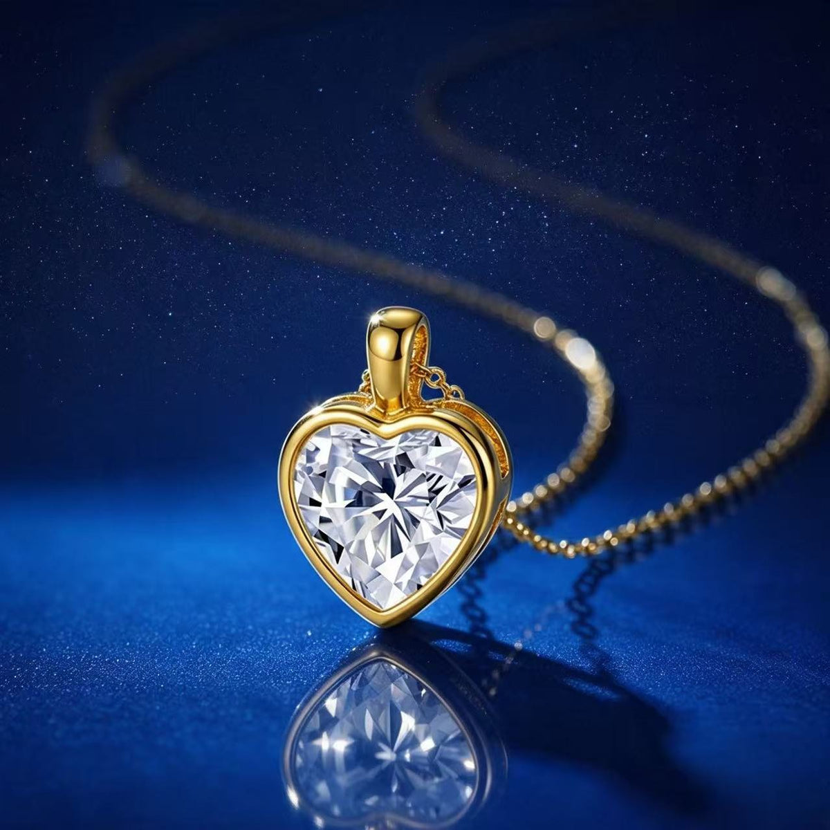 1ct Heart Bezel Pendant Necklace