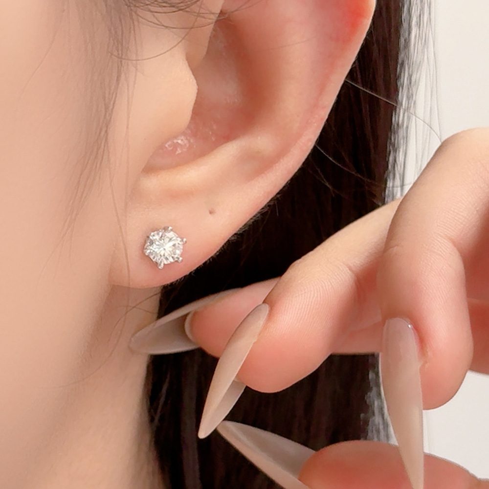 0.5ct Round Brilliant Six-Claw Solitaire Stud Earrings