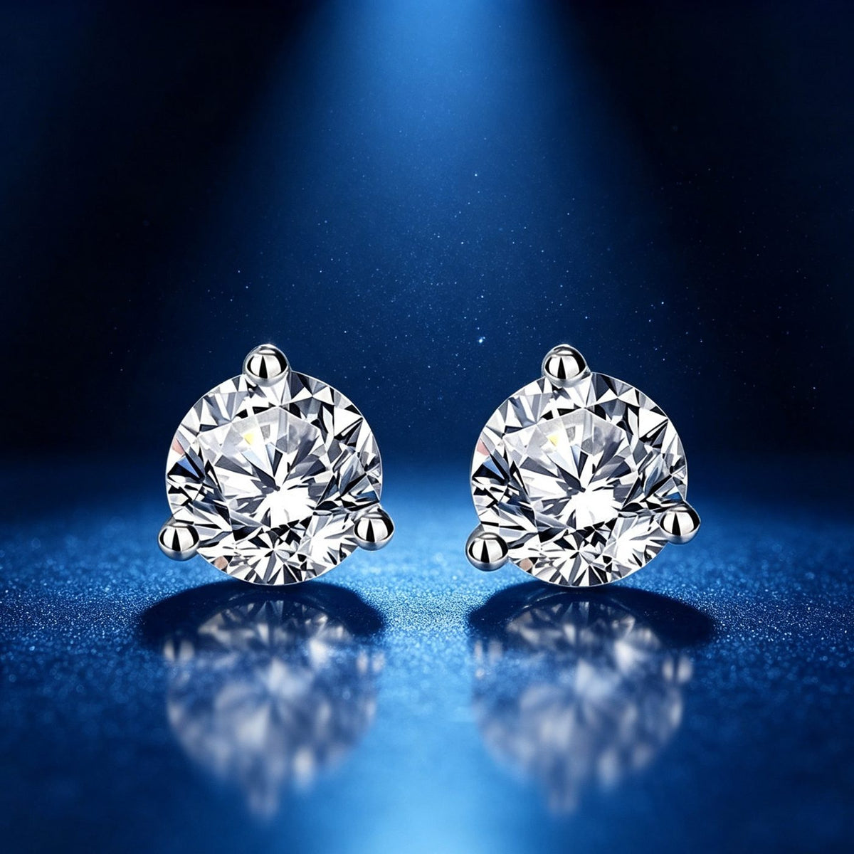0.25ct Round Brilliant Three-Claw Solitaire Stud Earrings