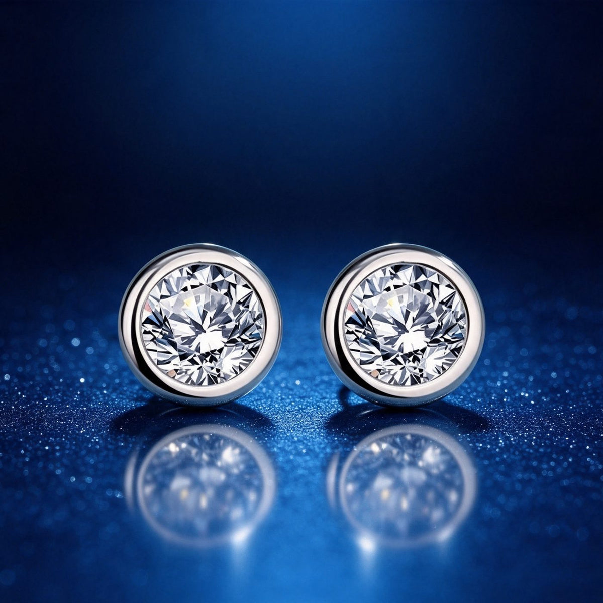 0.5ct Round Brilliant Bezel Stud Earrings