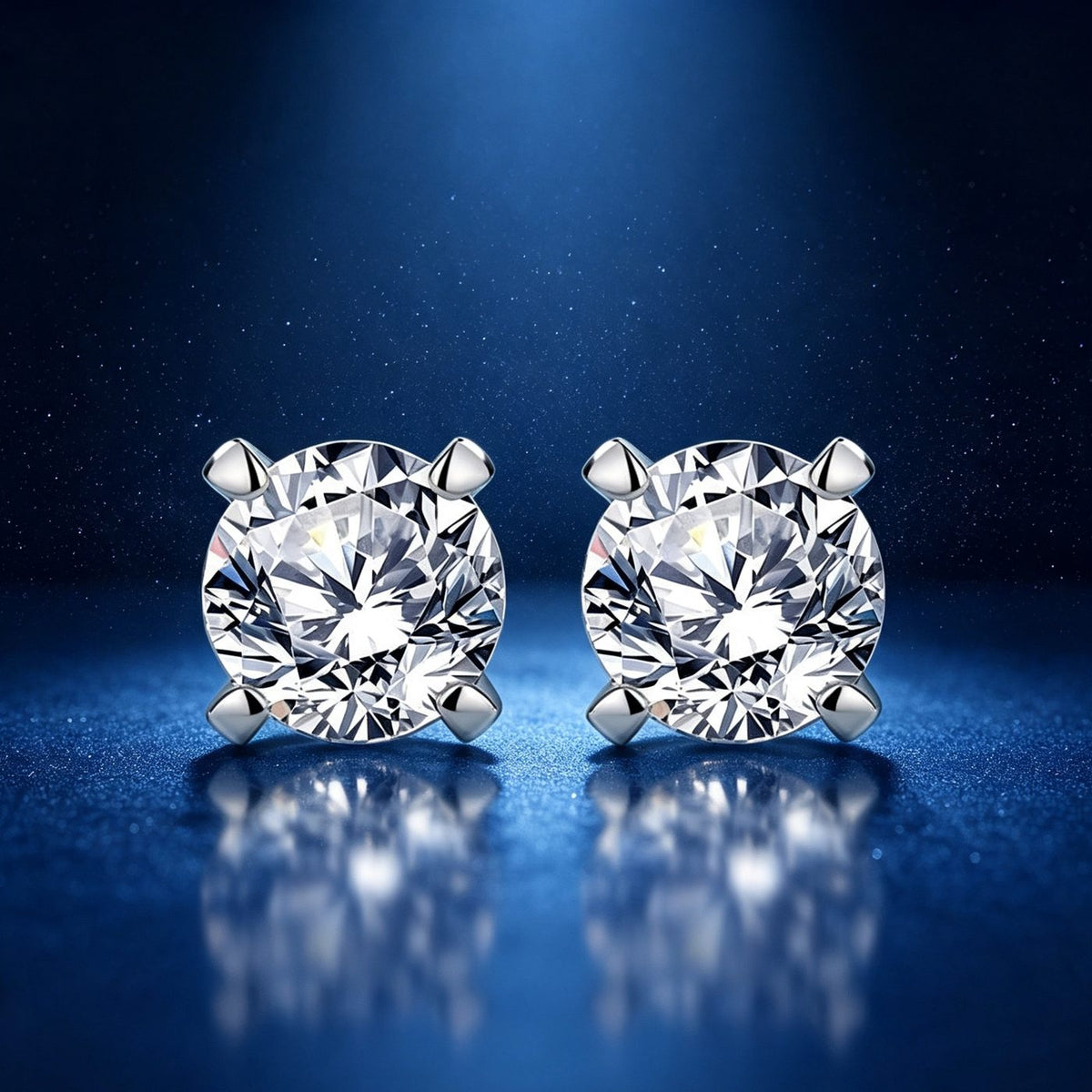 0.25ct Round Brilliant Four-Claw Solitaire Stud Earrings