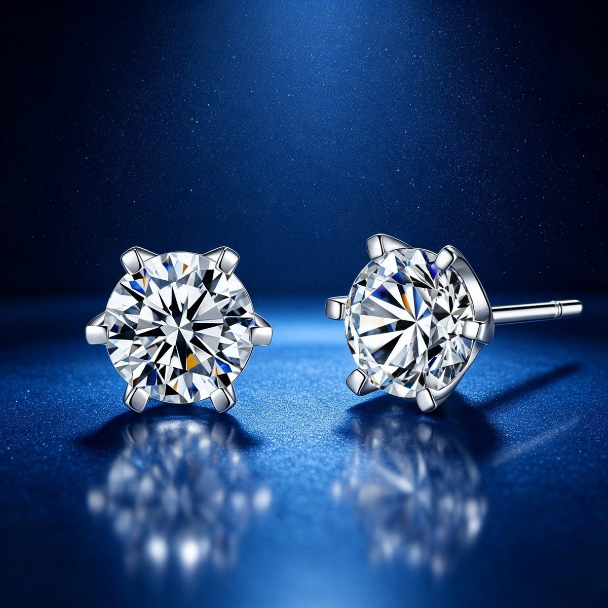 0.25ct Round Brilliant Six-Claw Solitaire Stud Earrings