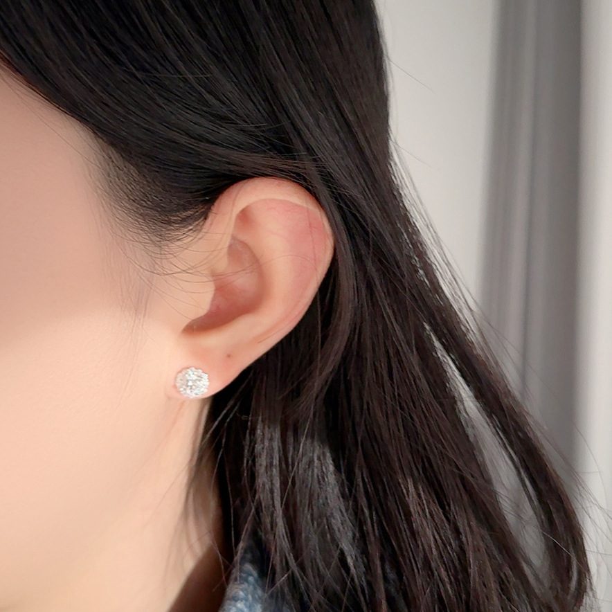 0.5ct Round Brilliant Halo Stud Earrings