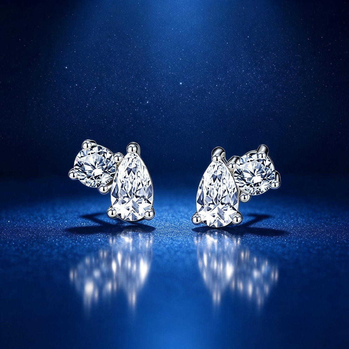 0.25ct Round Brilliant Two-Stone Stud Earrings