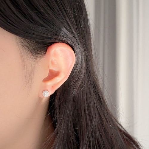 0.25ct Round Brilliant Scalloped Halo Stud Earrings