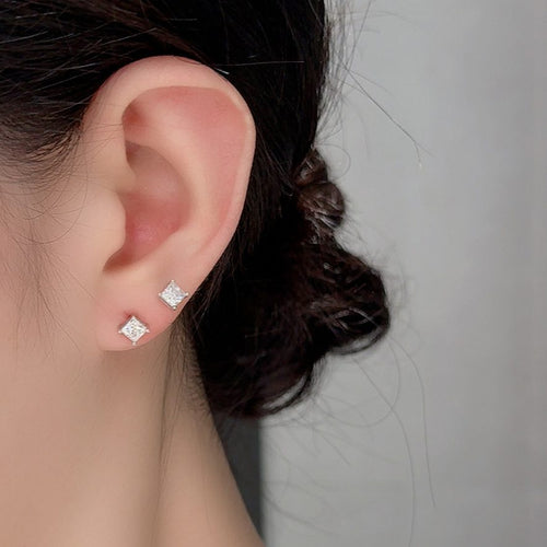 0.25ct Princess Four-Claw Solitaire Stud Earrings