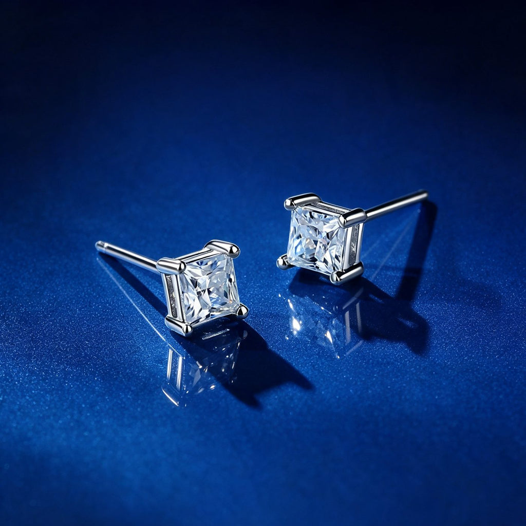 0.25ct Princess Four-Claw Solitaire Stud Earrings