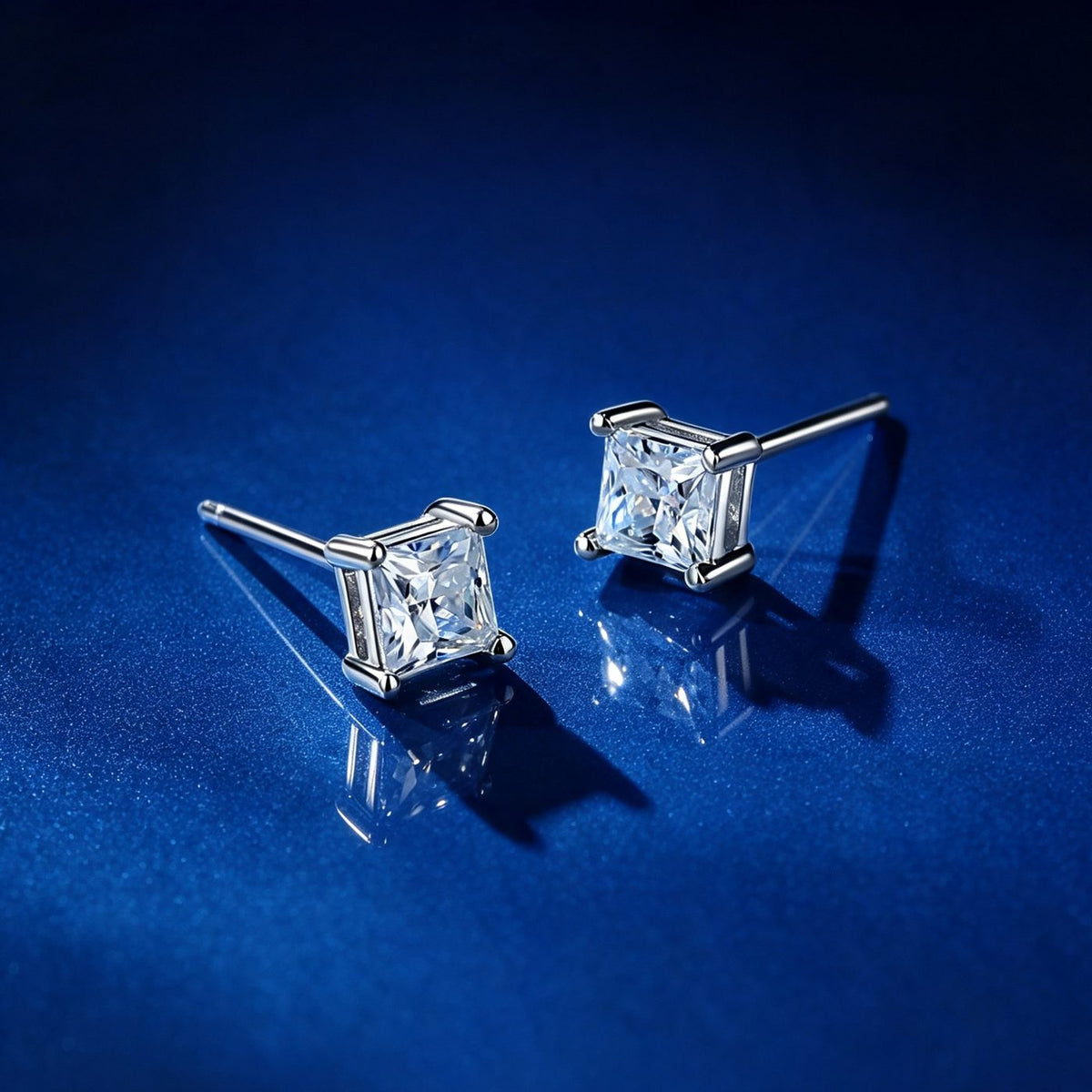 0.25ct Princess Four-Claw Solitaire Stud Earrings