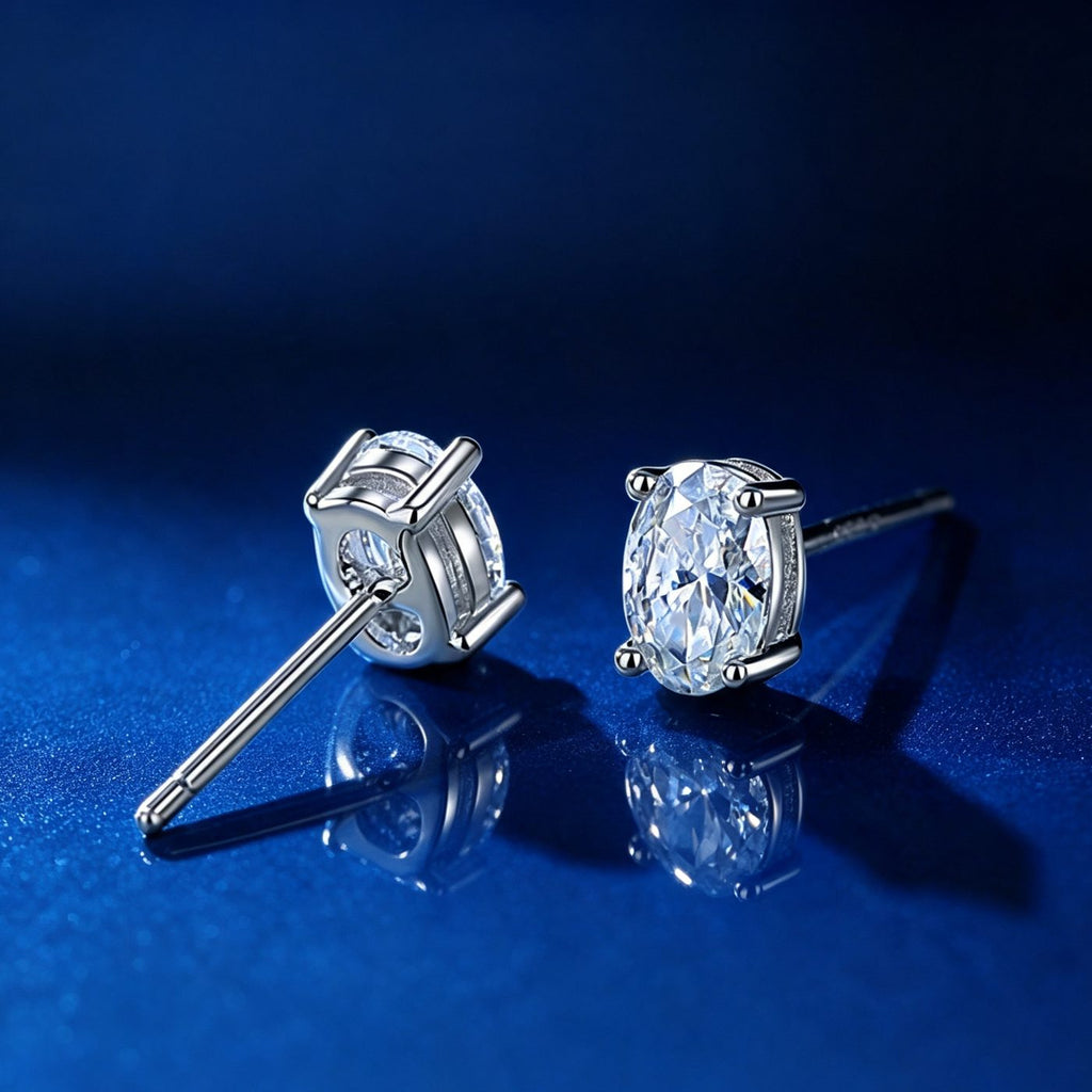 0.5ct Oval Four-Claw Solitaire Stud Earrings