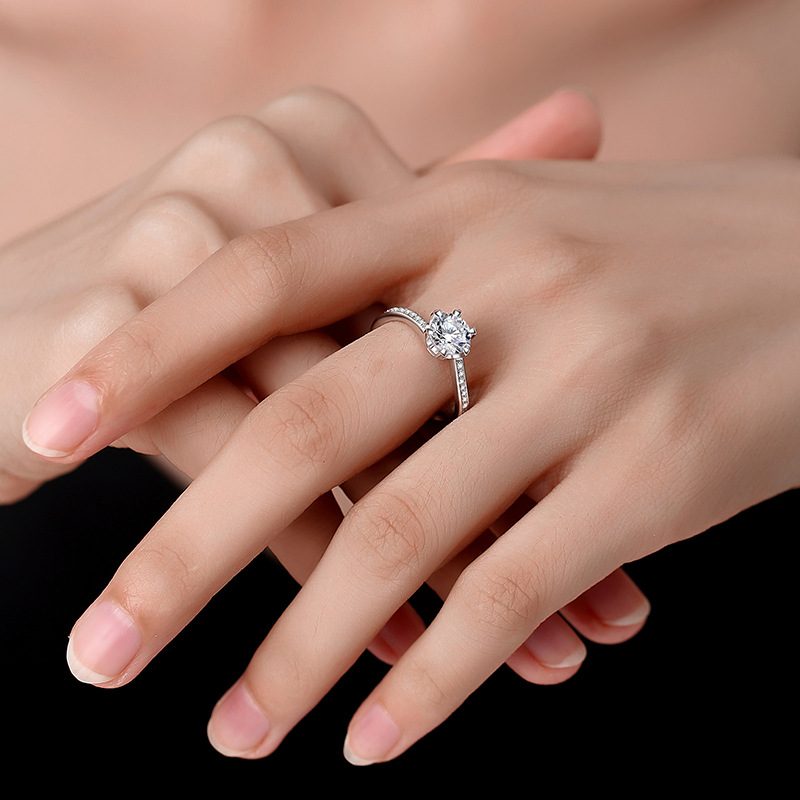 1ct Round Brilliant Solitaire Ring, Pavé Crossover Band (16 accent stones)