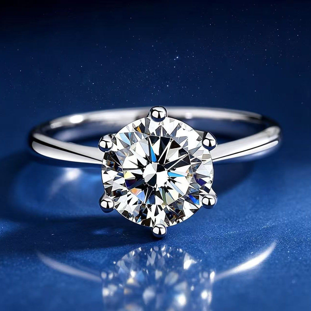 2ct Round Brilliant Six-Claw Solitaire Ring
