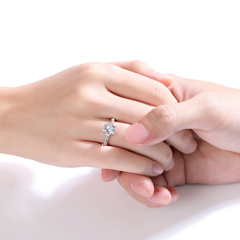 1ct Round Brilliant Solitaire Ring, Pavé Infinity Band (20 accent stones)