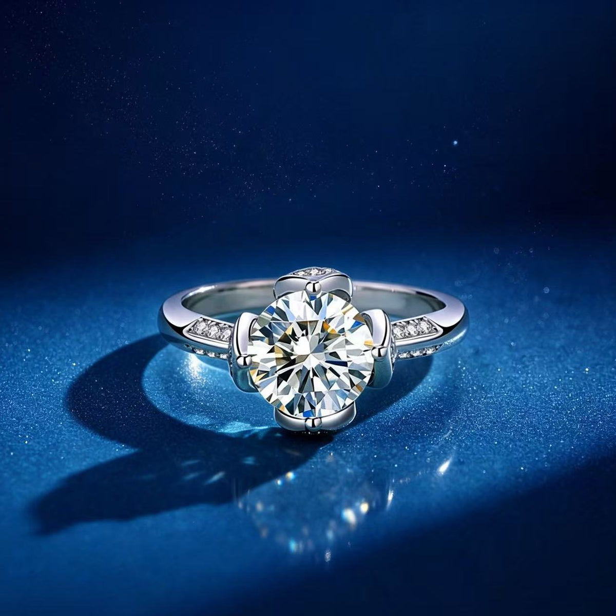 2ct Round Brilliant Floral Halo Ring