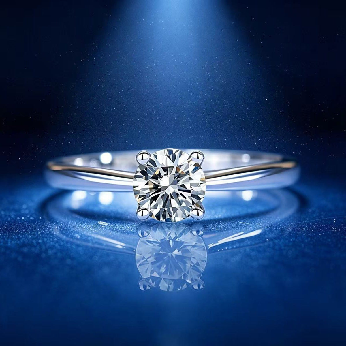 0.5ct Round Brilliant Four-Claw Solitaire Ring