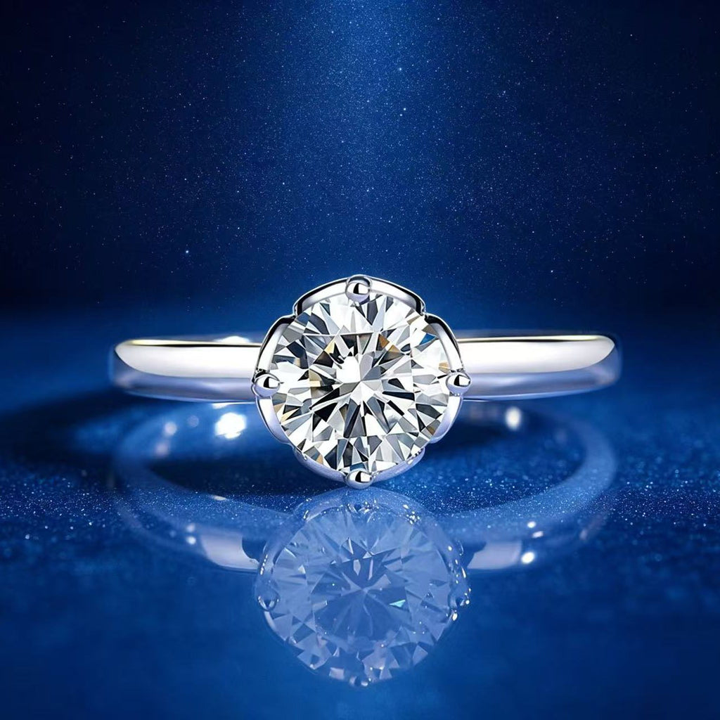 0.5ct Round Brilliant Six-Claw Solitaire Ring