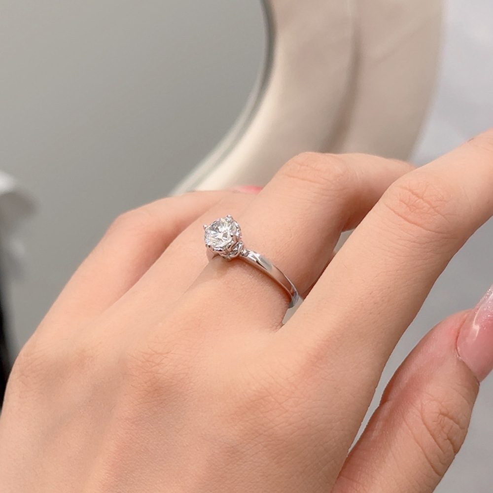 0.5ct Round Brilliant Six-Claw Solitaire Ring