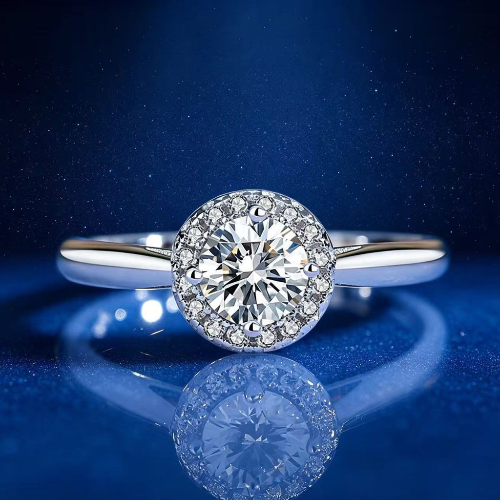 0.5ct Round Brilliant Halo Ring