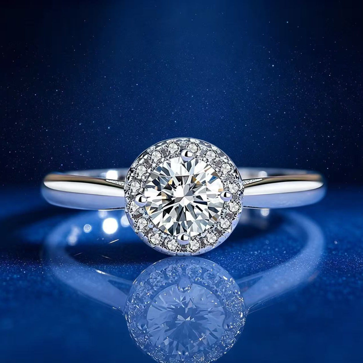 0.5ct Round Brilliant Halo Ring