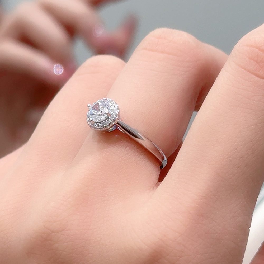 0.5ct Round Brilliant Halo Ring