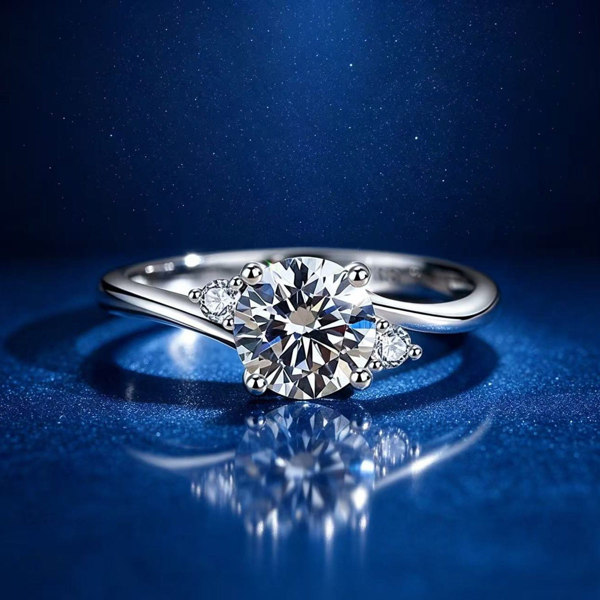 1ct Round Brilliant Trilogy Ring