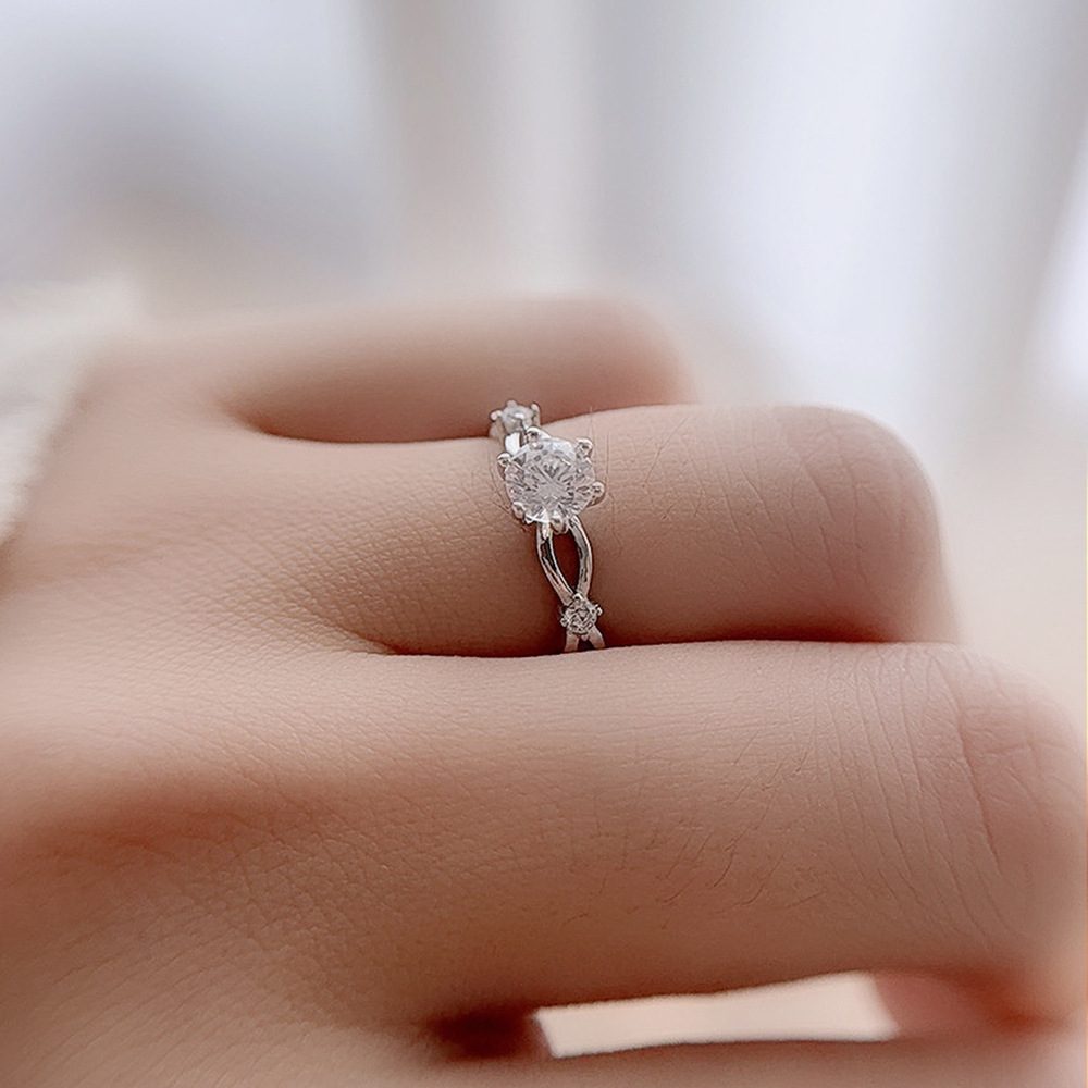 0.5ct Round Brilliant Solitaire Ring, Infinity Band