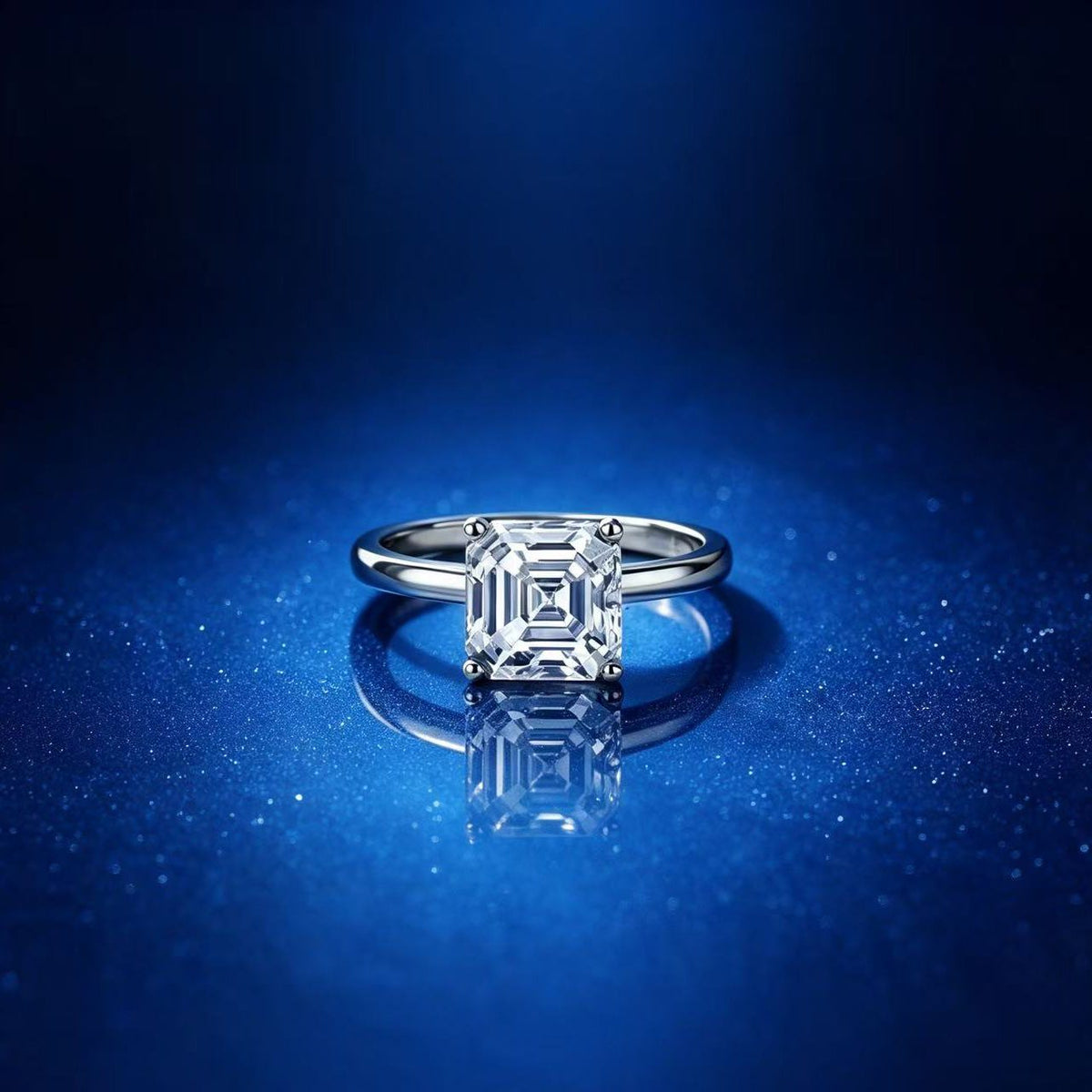 0.8ct Asscher Solitaire Ring