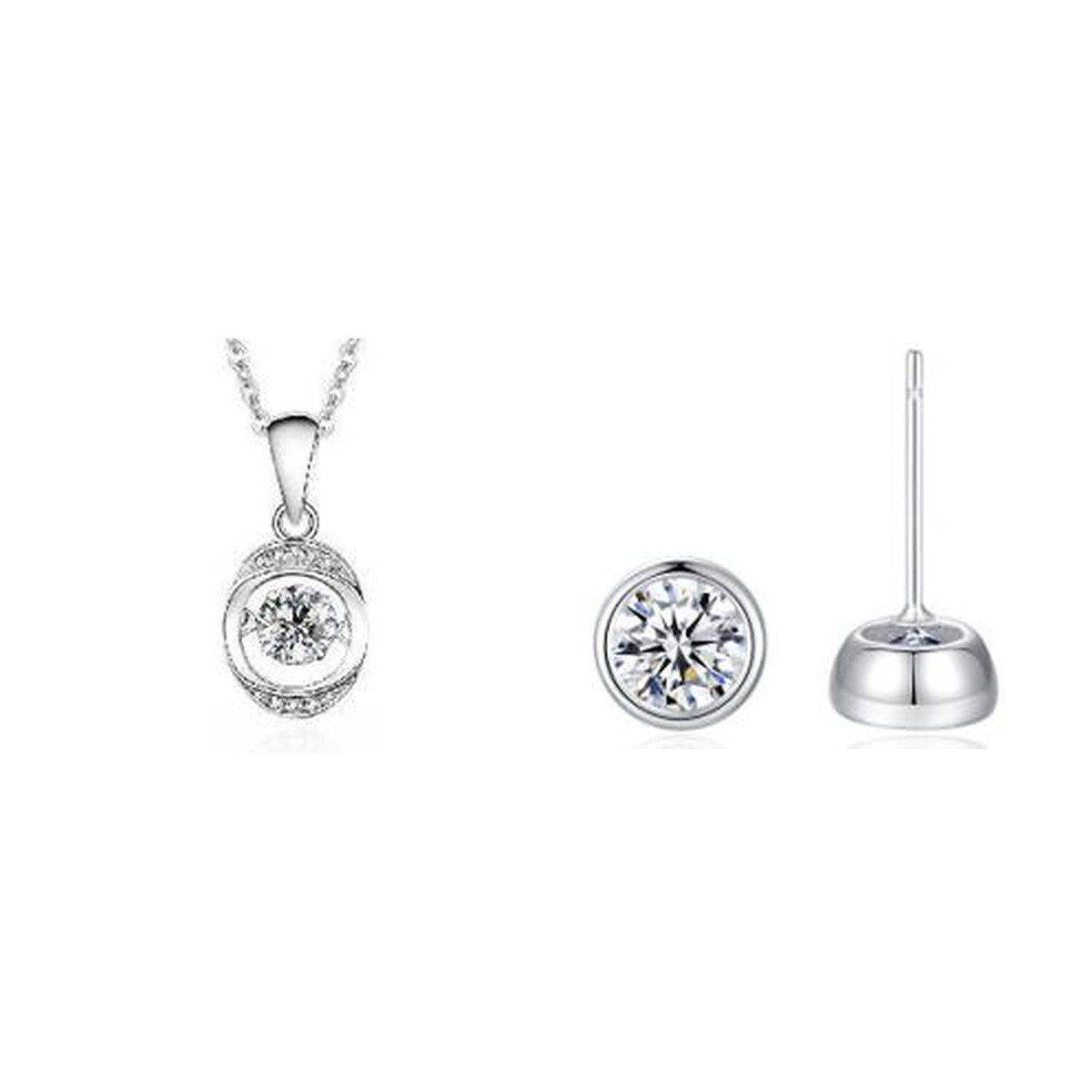 The Teal Moissanite Gift Set — Pendant & Stud Earrings