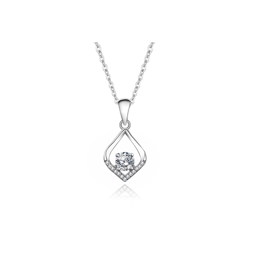 0.5ct Round Brilliant Teardrop Drop Pendant Necklace