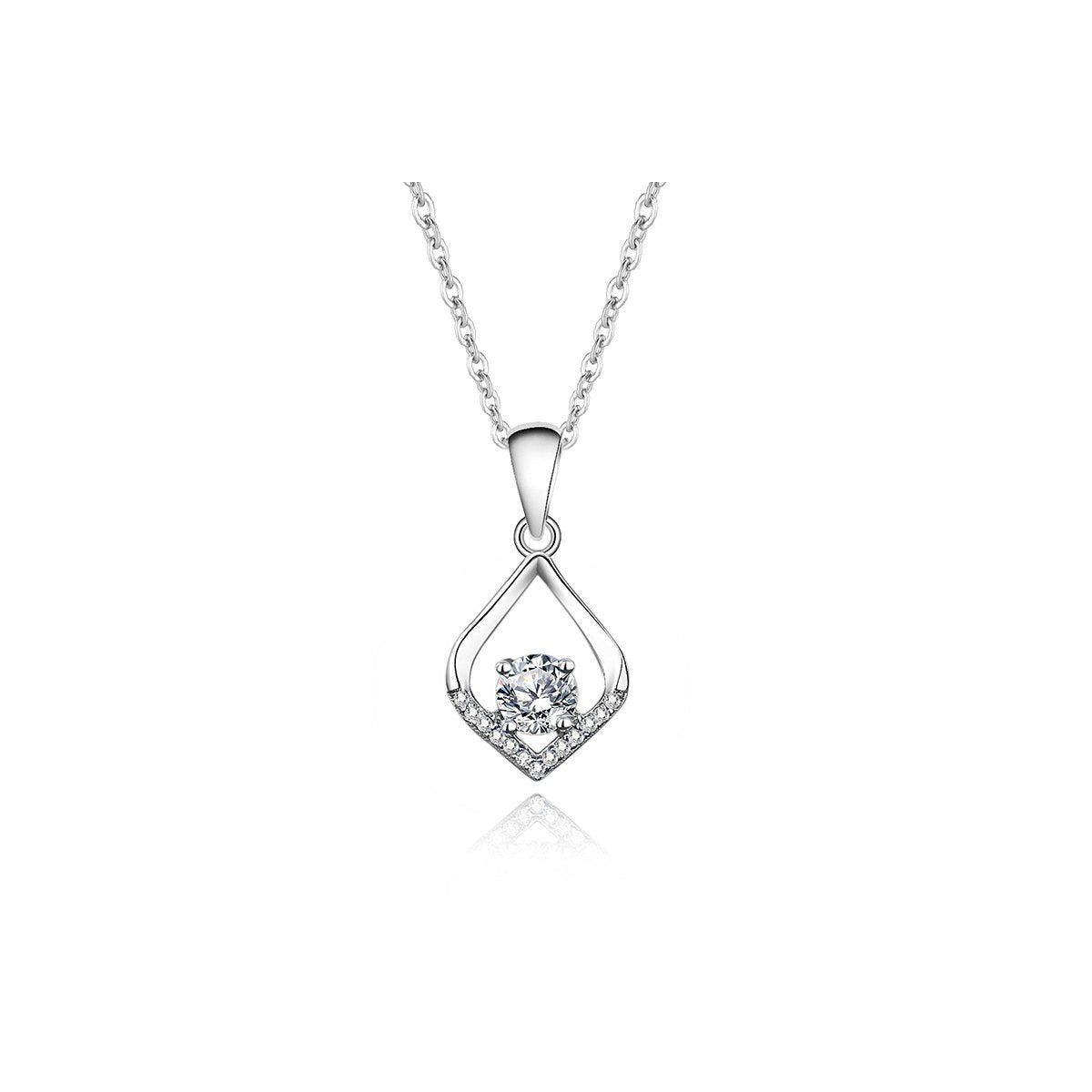 0.5ct Round Brilliant Teardrop Drop Pendant Necklace