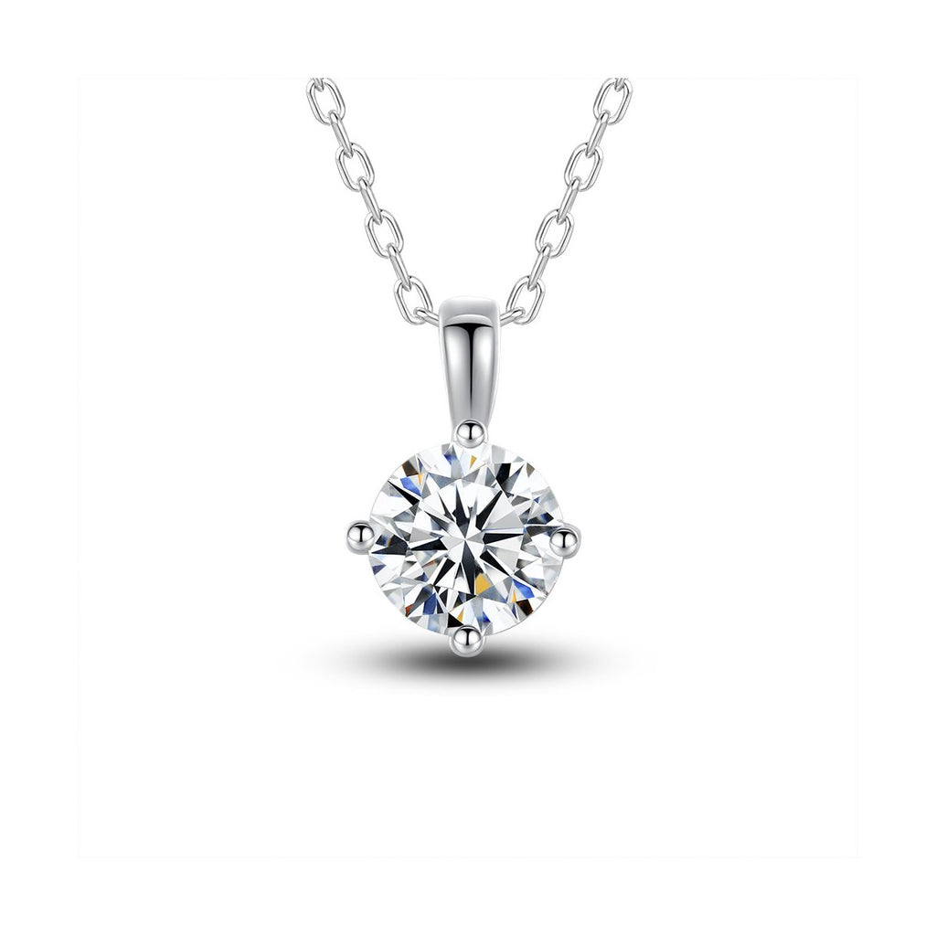 0.5ct Round Brilliant Four-Claw Solitaire Pendant Necklace
