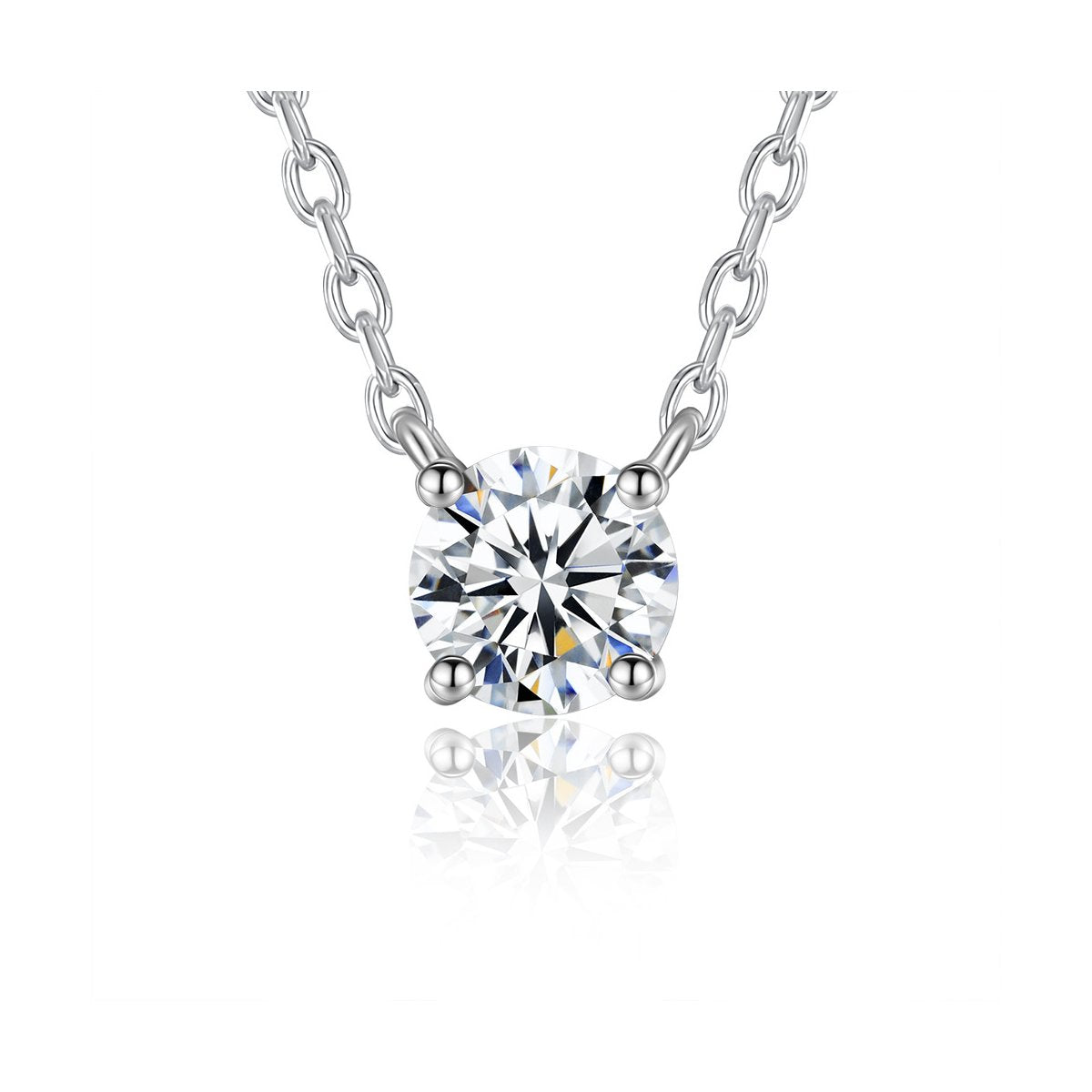1ct Round Brilliant Slider Solitaire Pendant Necklace
