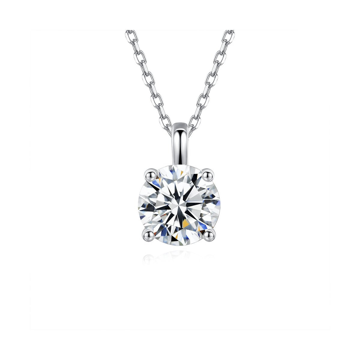 1ct Round Brilliant Four-Claw Solitaire Pendant Necklace