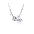 0.5ct Round & Pear Two-Stone Pendant Necklace