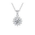 1ct Round Brilliant Floral Halo Pendant Necklace