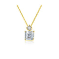 0.8ct Asscher Two-Stone Drop Pendant Necklace