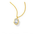 0.8ct Green Emerald Bezel Pendant Necklace