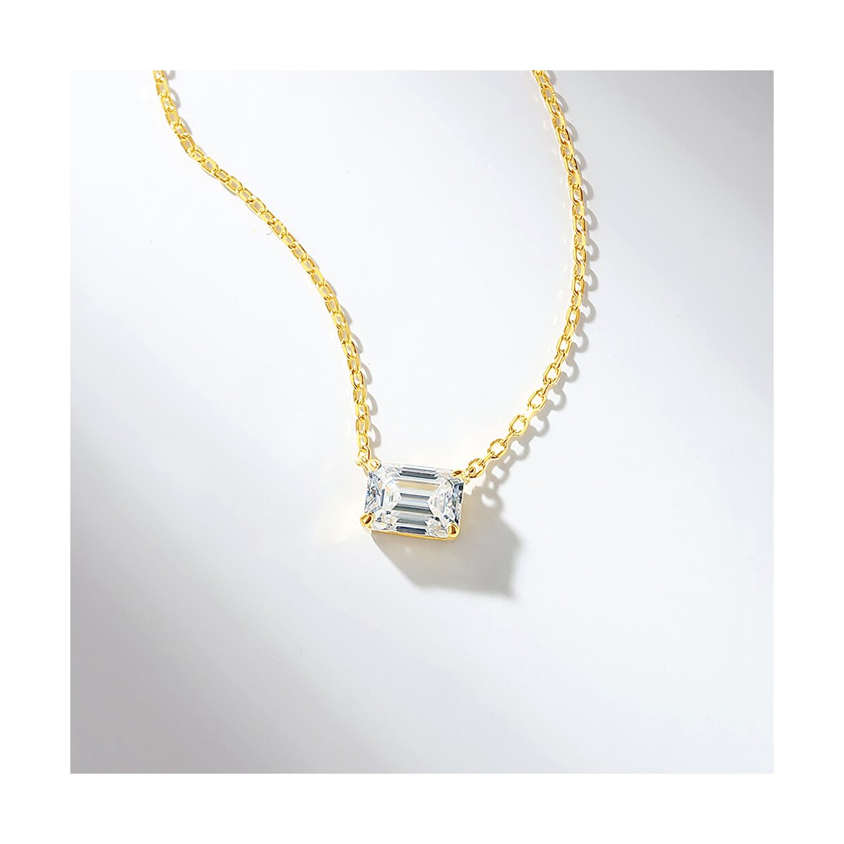 1.3ct Green Emerald Slider Pendant Necklace