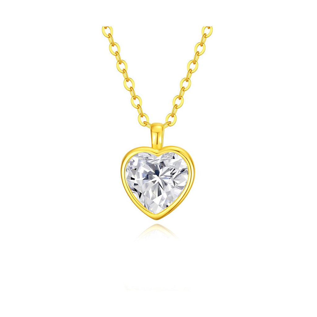 1ct Heart Bezel Pendant Necklace