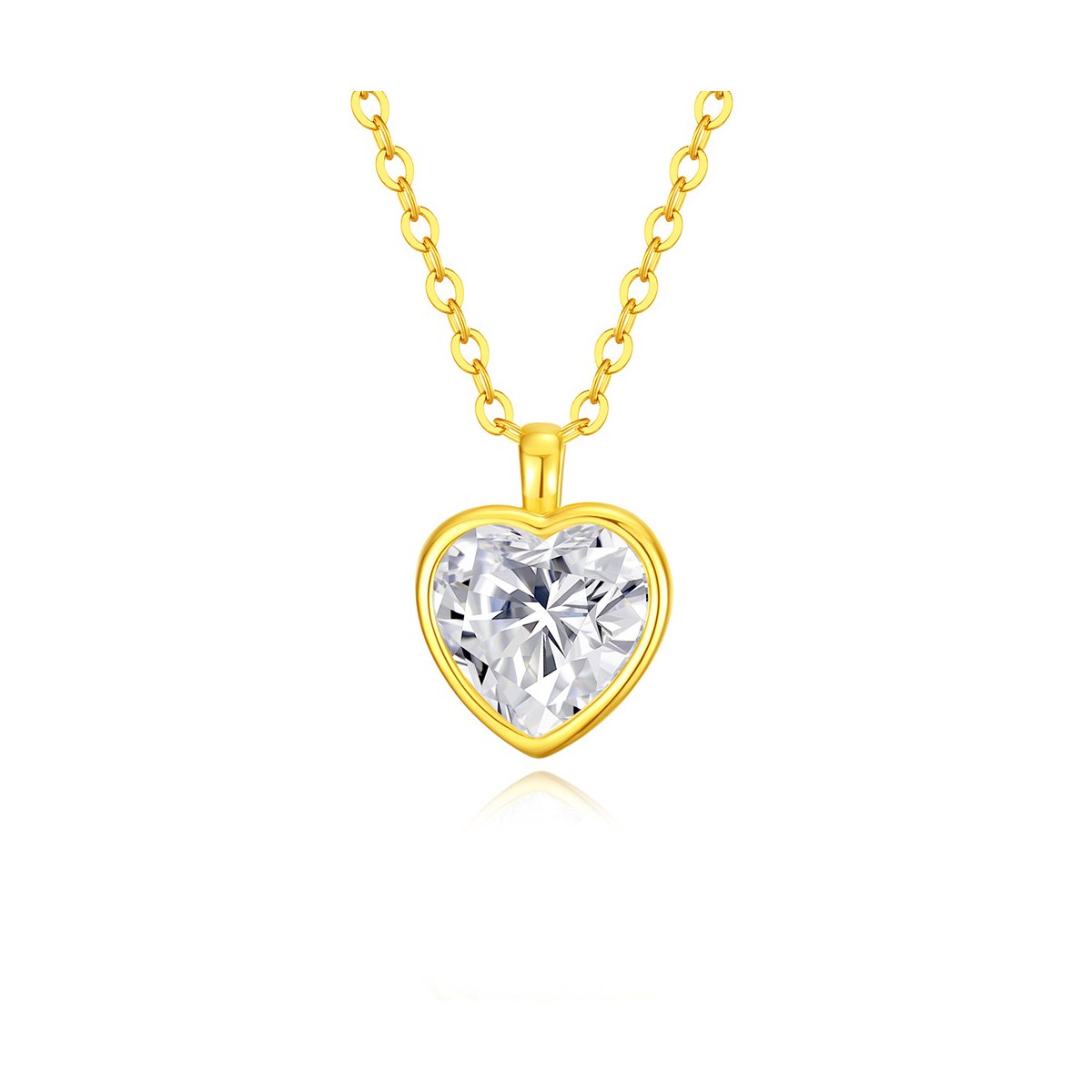 1ct Heart Bezel Pendant Necklace