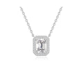 0.8ct Green Emerald Halo Pendant Necklace