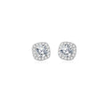 0.5ct Round Brilliant Cushion Halo Stud Earrings