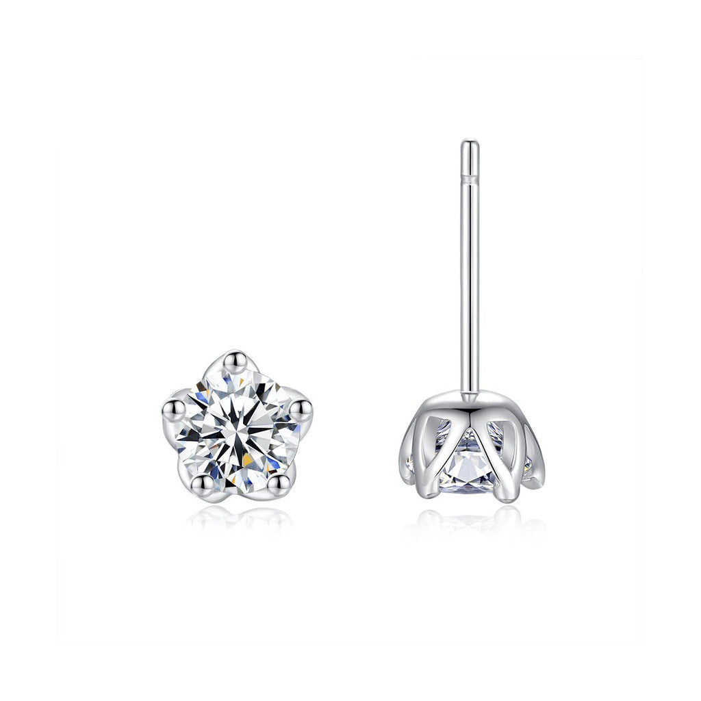0.5ct Round Brilliant Five-Claw Solitaire Stud Earrings