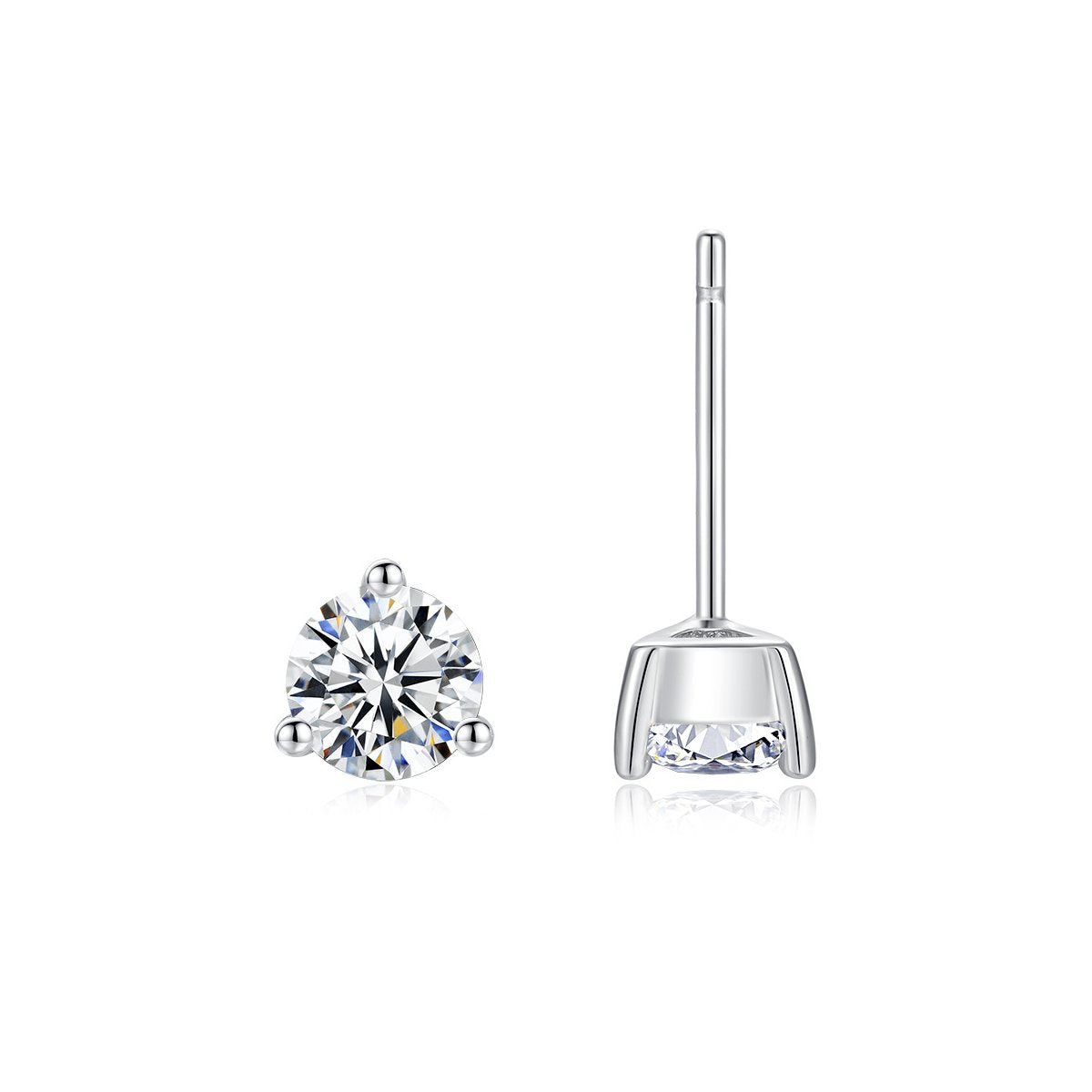 0.25ct Round Brilliant Three-Claw Solitaire Stud Earrings