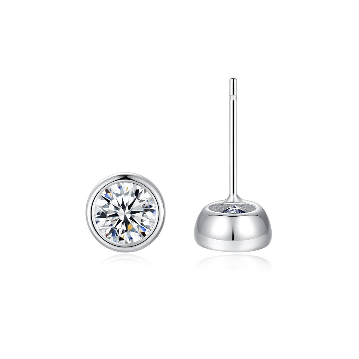 0.5ct Round Brilliant Bezel Stud Earrings