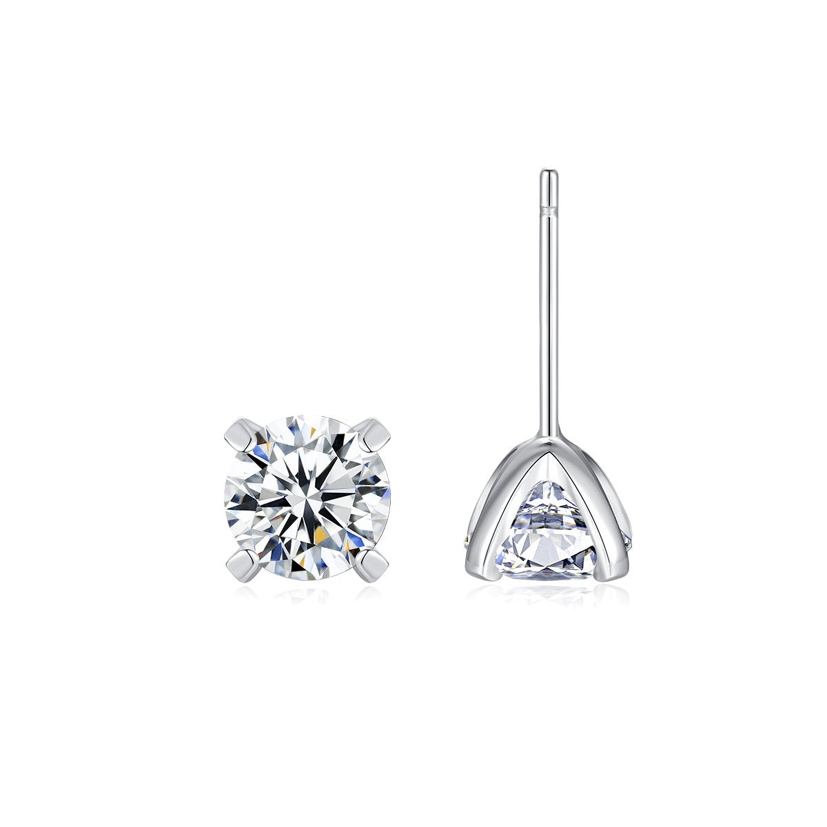 0.25ct Round Brilliant Four-Claw Solitaire Stud Earrings