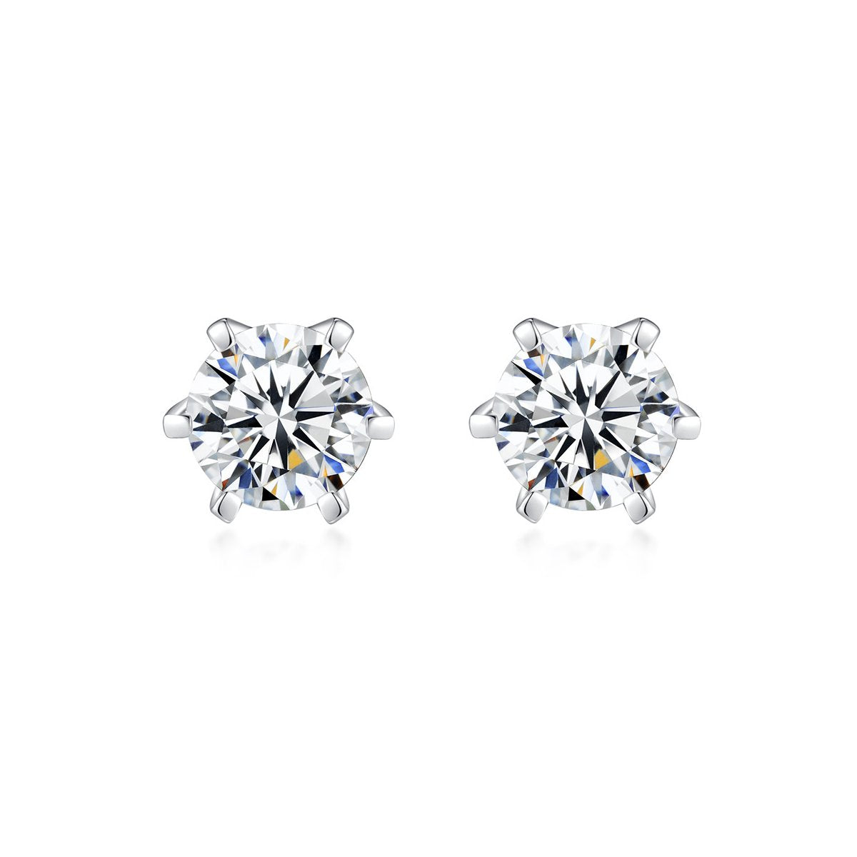 0.25ct Round Brilliant Six-Claw Solitaire Stud Earrings
