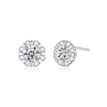 0.5ct Round Brilliant Floral Halo Stud Earrings